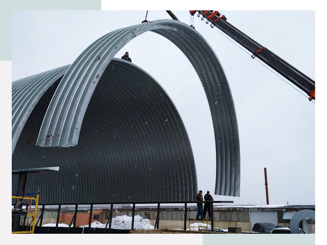 Полукруглые ангары в Новокуйбышевске